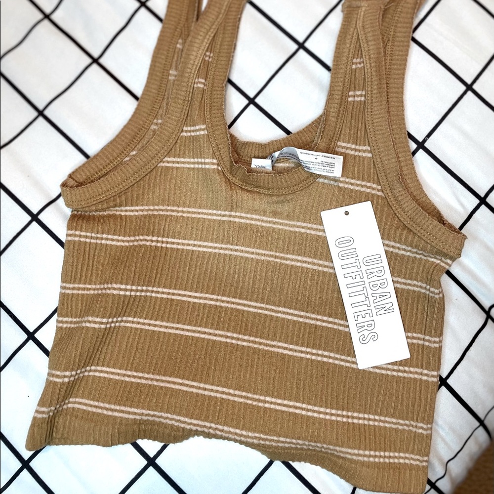 Brown striped crop top